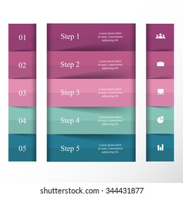Vector lines infographic. Template for diagram, graph, presentation and chart. Business concept with 5 options, parts, steps or processes.