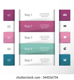 Vector lines infographic. Template for diagram, graph, presentation and chart. Business concept with 5 options, parts, steps or processes.