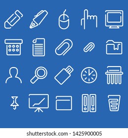 Vector lines office set icons