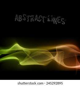 Vector lines on the black background. Vector elements.