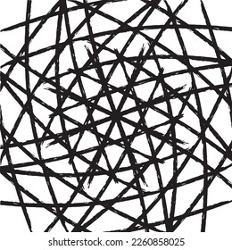 Nombre de las líneas vectoriales. ilustración caótica en blanco y negro. Patrón de moda. Diseño ecnético