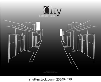 vector lines town, city art