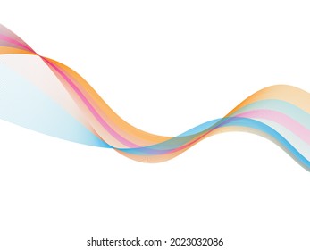 Vector lines wavy wave abstract swoosh background. Wavy waves banner color line for web banner. 
