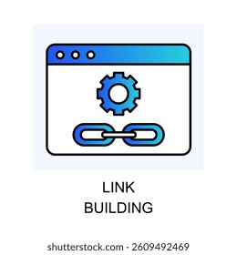 Vector for Link Building. A minimalist design focused on growing a link network to enhance website visibility with editable stroke