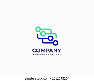 vector link icon green and blue color modern design template