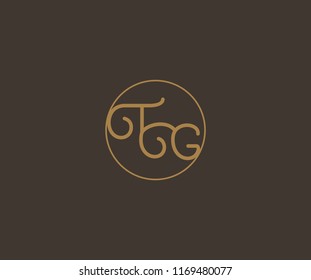 Vector Linked Monogram Decorative Elegance Letter TG Logo