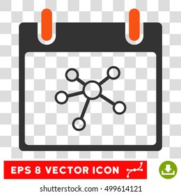 Vector Links Calendar Day EPS vector icon. Illustration style is flat iconic bicolor orange and gray symbol on a transparent background.