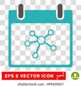 Vector Links Calendar Day EPS vector pictograph. Illustration style is flat iconic bicolor grey and cyan symbol on a transparent background.