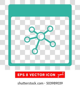 Vector Links Calendar Page EPS vector pictograph. Illustration style is flat iconic cyan symbol on a transparent background.
