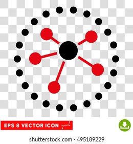 Vector Links Diagram EPS vector icon. Illustration style is flat iconic bicolor intensive red and black symbol on a transparent background.
