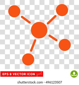 Vector Links EPS vector pictogram. Illustration style is flat iconic orange symbol on a transparent background.