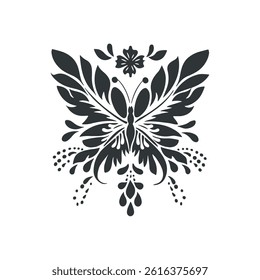 Modelo de cartaz de linocut de vetor em estilo mínimo. Impressão de bloco botânica