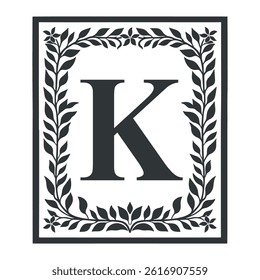 Vector linocut poster template in minimal style. Botanical blockprint
