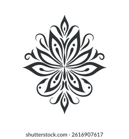 Vector linocut poster template in minimal style. Botanical blockprint