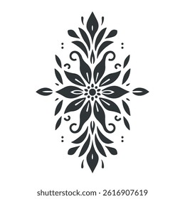 Vektor-Linoschnitt-Poster-Vorlage im Minimalstil. Botanischer Blockabdruck