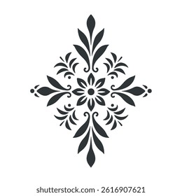 Vector linocut poster template in minimal style. Botanical blockprint