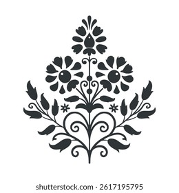 Vektor-Linoschnitt-Poster-Vorlage im Minimalstil. Botanischer Blockabdruck
