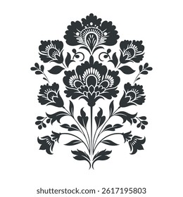 Vektor-Linoschnitt-Poster-Vorlage im Minimalstil. Botanischer Blockabdruck
