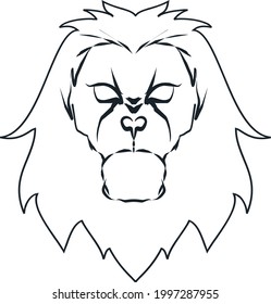 vector de león en blanco y negro, puede ser utilizado como logotipo o tatuaje