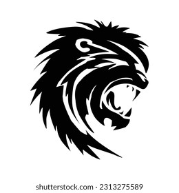 vector lion with black and white style