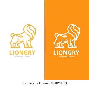 Vector of lion or cat logo combination