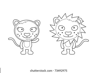 vector lion characters