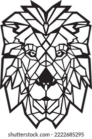 Vector lion drawing is suitable for metal and wood laser cutting.