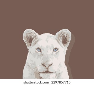 Cara de león vector para logos y símbolos.