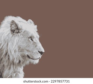 Vector lion face for logos and symbols.