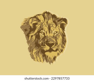 Vector lion face for logos and symbols.