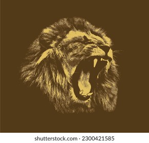 Vector lion face for logos and symbols.