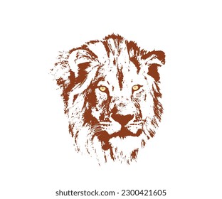 Vector lion face for logos and symbols.