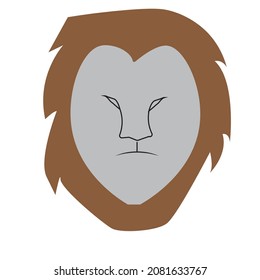 vector lion face minimalist illustration or clip art