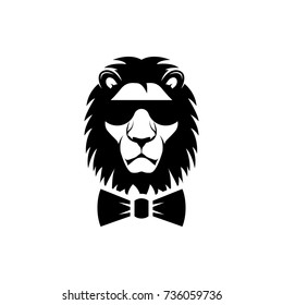 Vector lion head, face  for retro logos, emblems, badges, labels template and t-shirt vintage design element. Isolated on white background