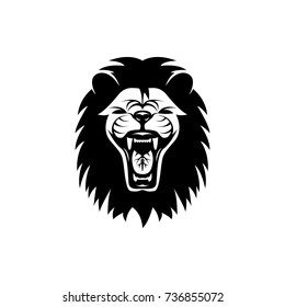 Vector lion head, face  for retro logos, emblems, badges, labels template and t-shirt vintage design element. Isolated on white background