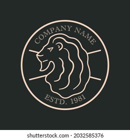 Vector of Lion head logo in black and gold