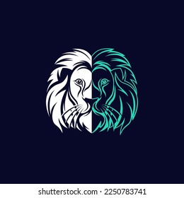 Vector lion head logo design