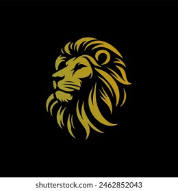 vector lion head logo design