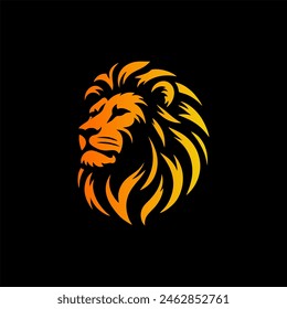 Diseño de logotipo de cabeza de león de Vector