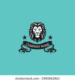 Vector lion head logo design