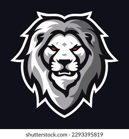 Vector lion head mascot character esport logo for sport and game