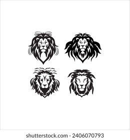 Diseño de logotipo de mascota simple de cabeza de león vector