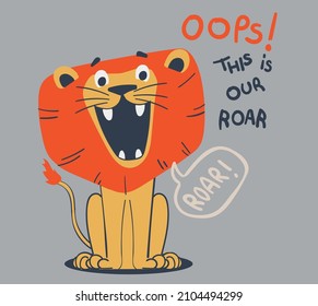 vector lion illustration for t shirts print