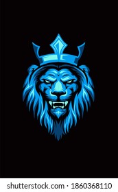 Vector Lion king blue and black