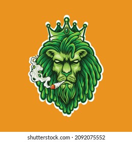 Vector Lion king green and orange