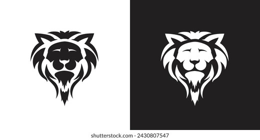 Vector lion king head logo design 