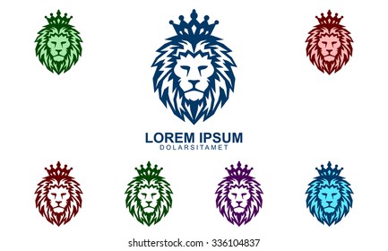 vector lion king logo, lion head logo