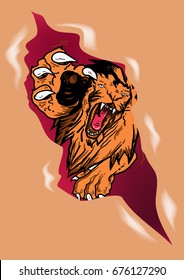 Vector lion leaping For tattoo design or decoration shirt.