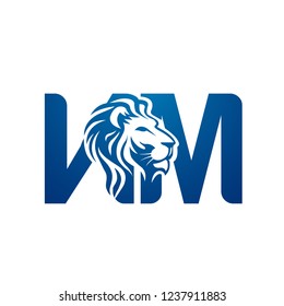 Vector Lion Letter N M Logo