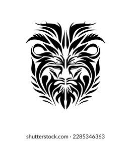 Logotipo de león vector con diseño en blanco y negro